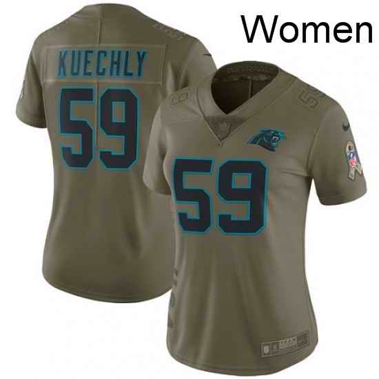 Womens Nike Carolina Panthers 59 Luke Kuechly Limited Olive 2017 Salute to Service NFL Jersey